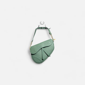 Bolso silla montar  piel verde menta