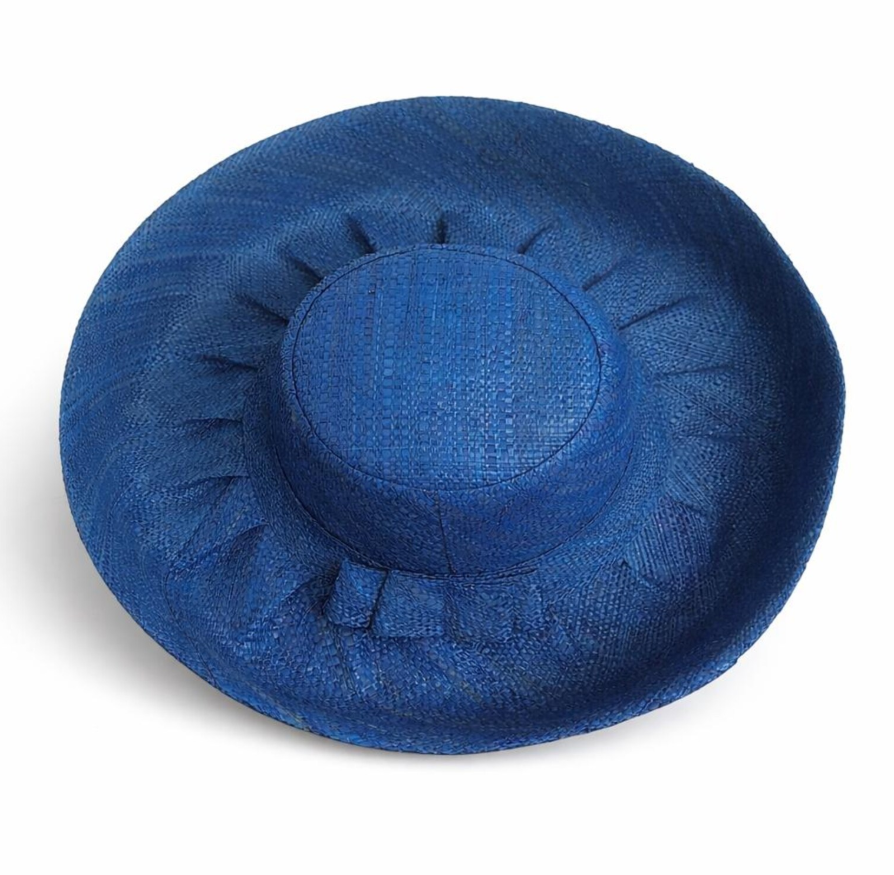 Sombrero de rafia con ala curva y ala ancha XL