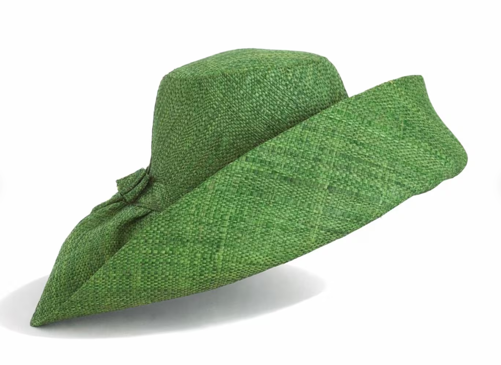 Sombrero de rafia con ala curva y ala ancha XL