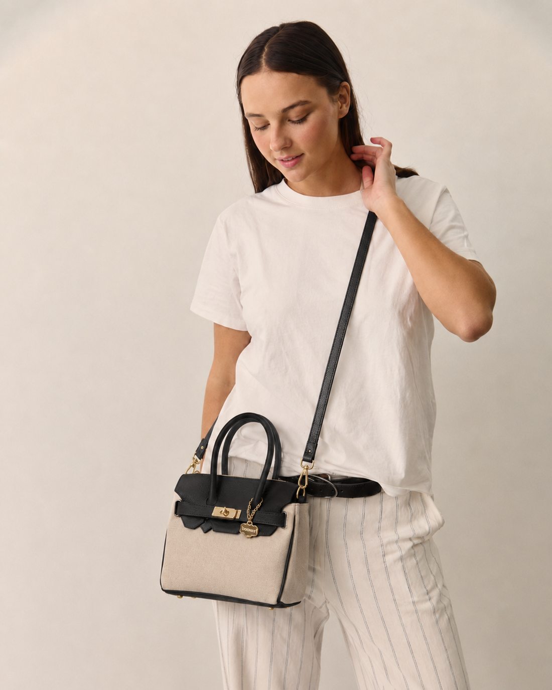 Mini Handbag Canvas negro