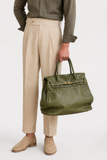 handbag   piel lavada verde hombre