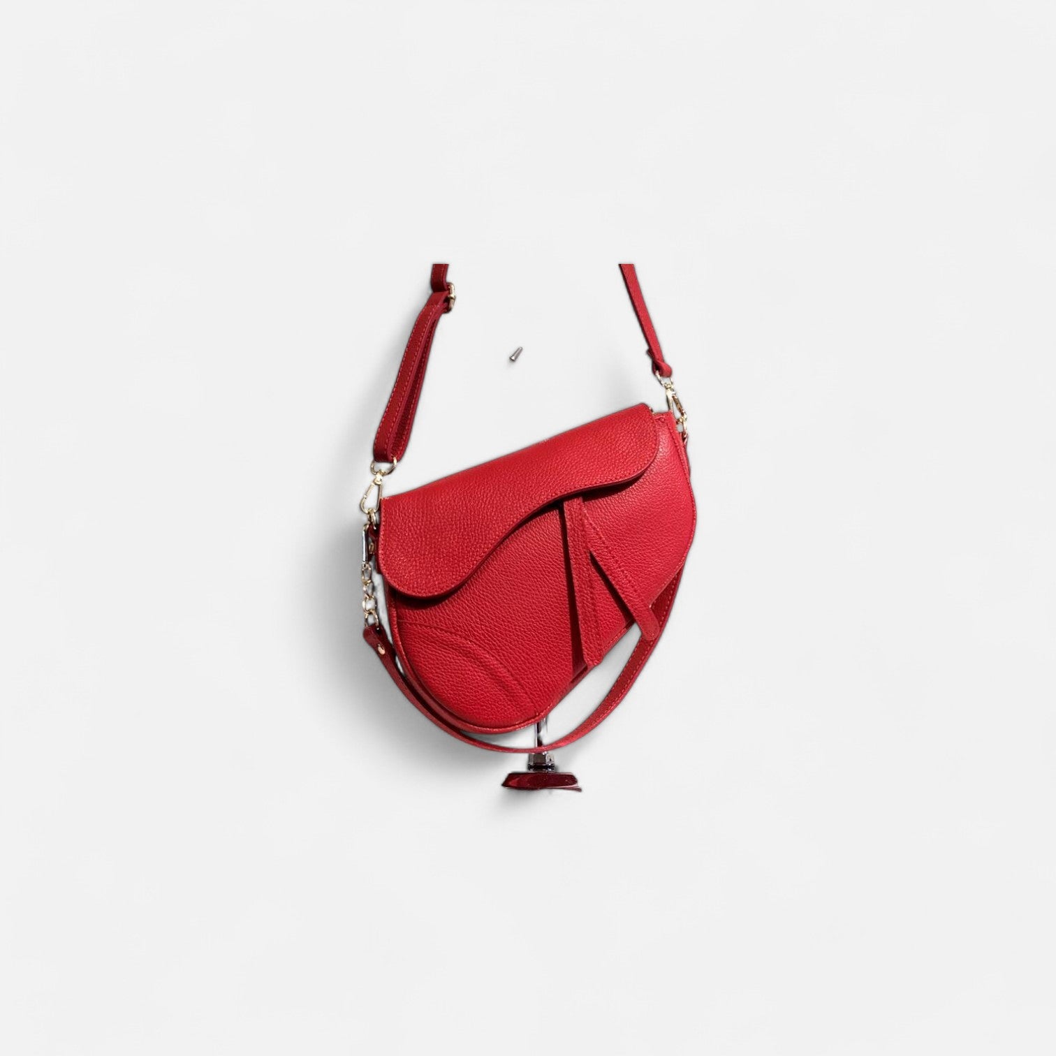 Bolso silla montar  piel rojo