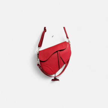 Bolso silla montar  piel rojo