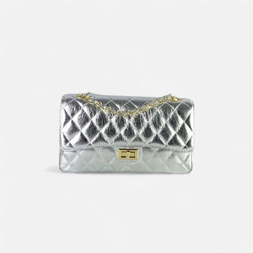 Bolso acolchado clasic plata