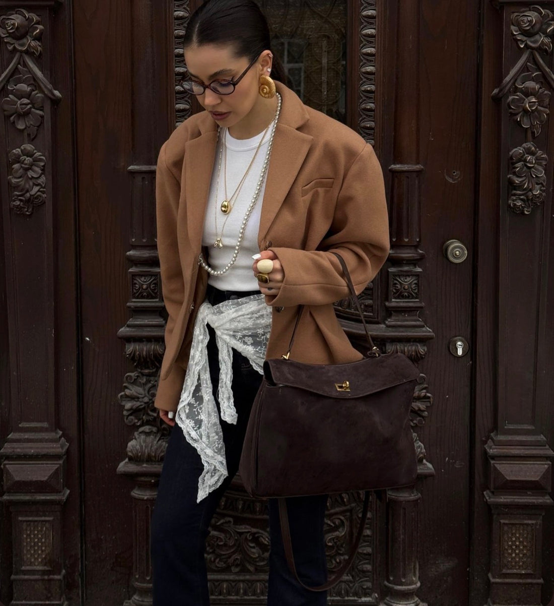 Bolso Bellini ante chocolate