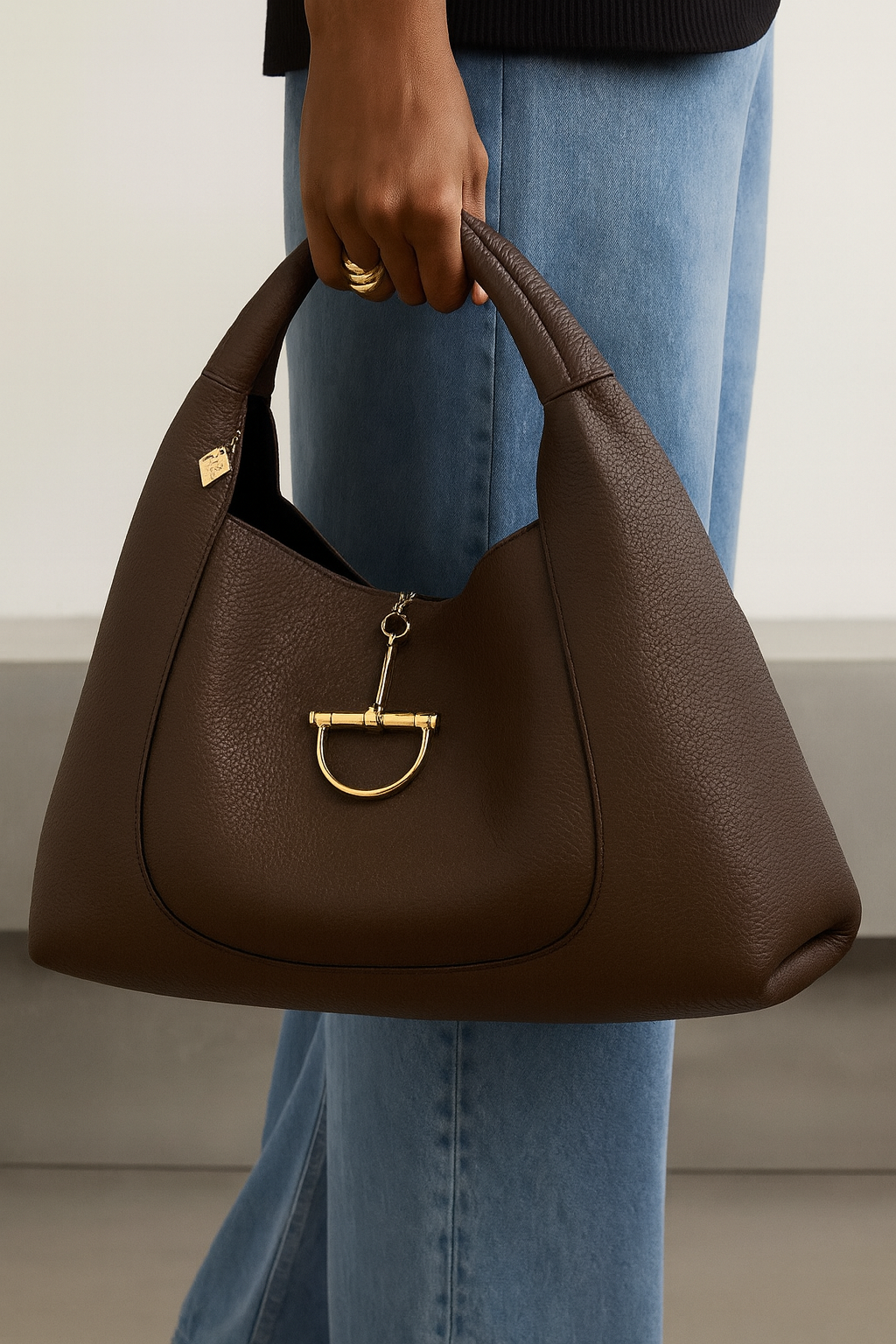Bolso hobo   chocolate maxi