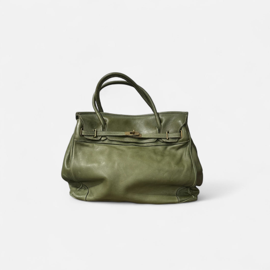 handbag   piel lavada verde