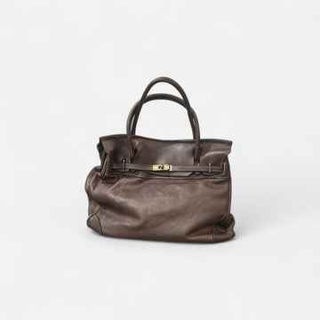 handbag piel lavada chocolate