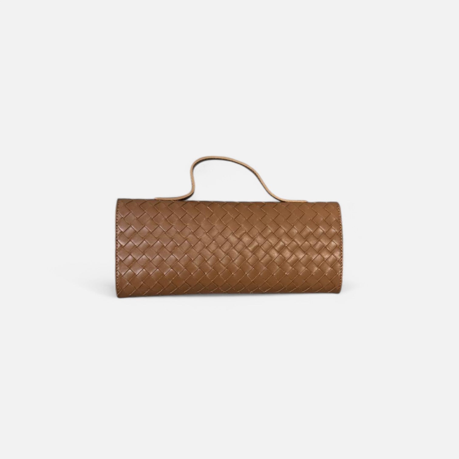 Cartera trenzada camel