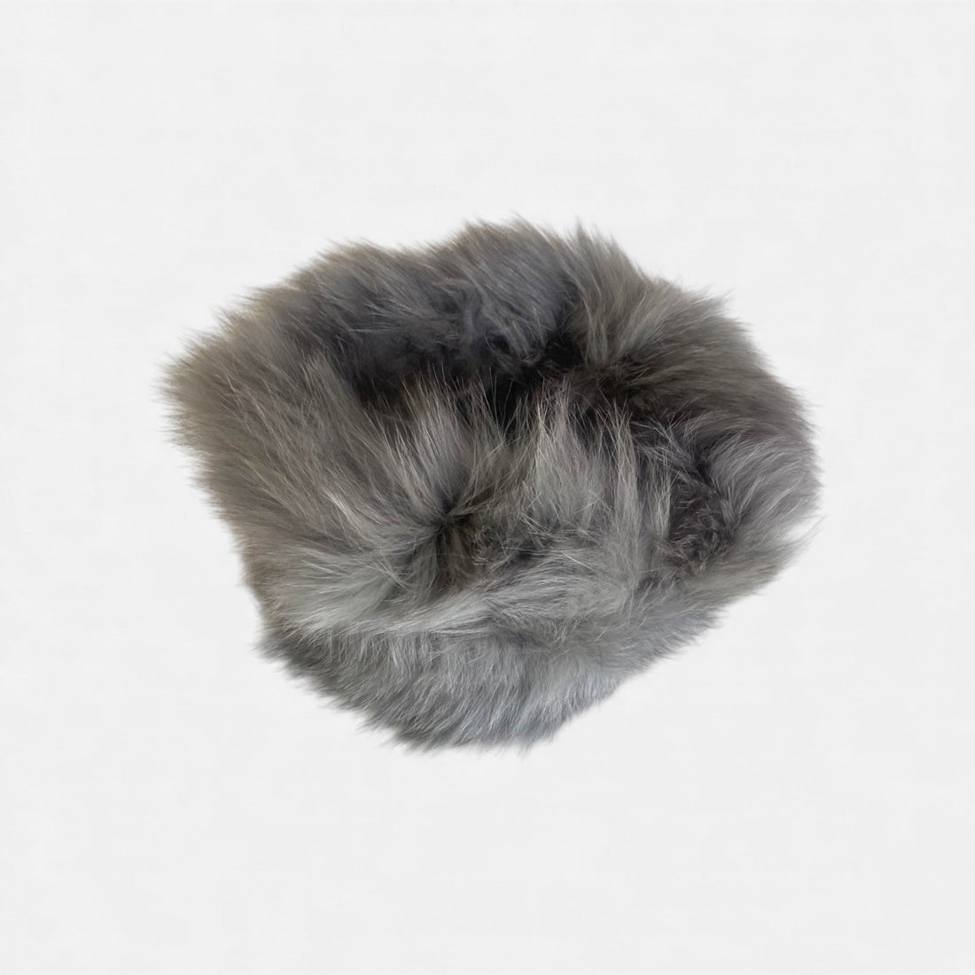 Cuello pelo natural gris