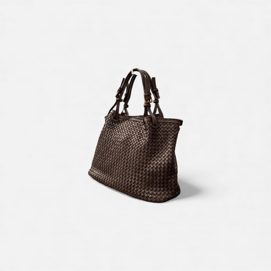 Bolso trenzado  mano chocolate