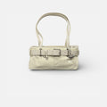 Bolso de hombro para mujer en acabado brillante color beigge