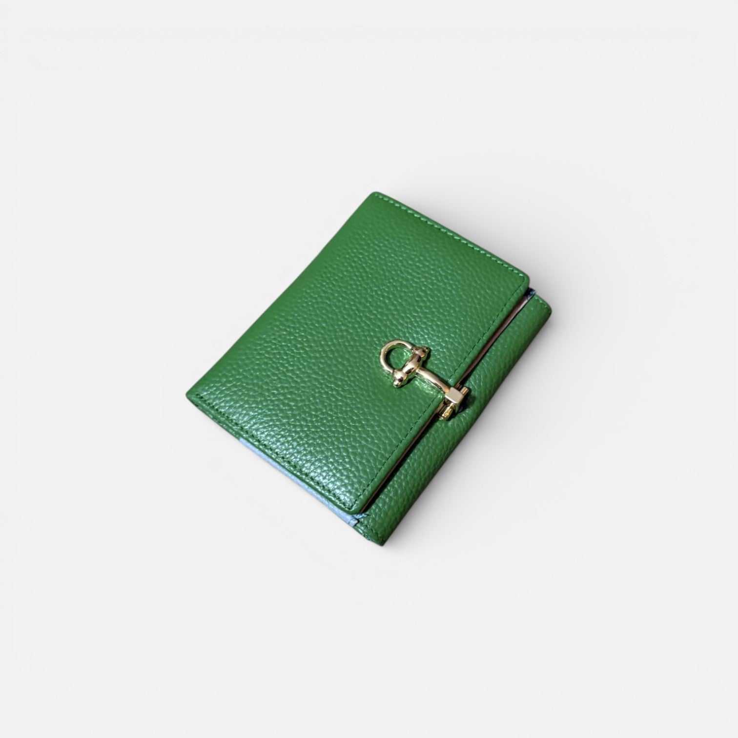 cartera de piel para mujer con cierre estribo decorativo tamaño grande