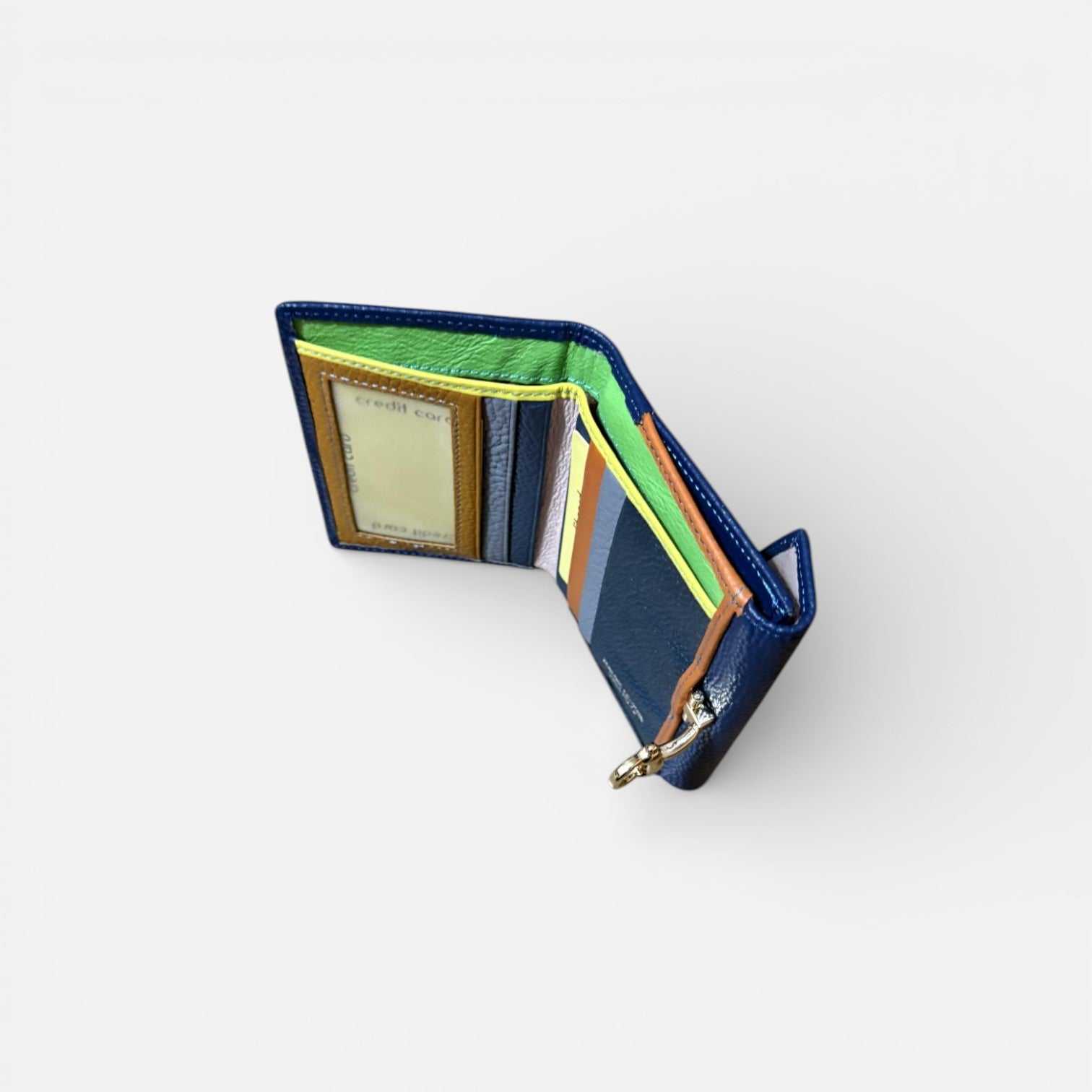 Cartera de piel para mujer con cierre estribo decorativo tamaño grande