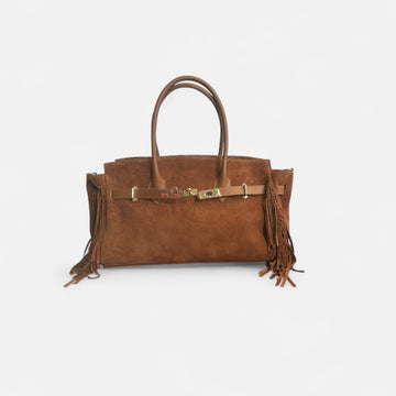 Handbag retro ante camel