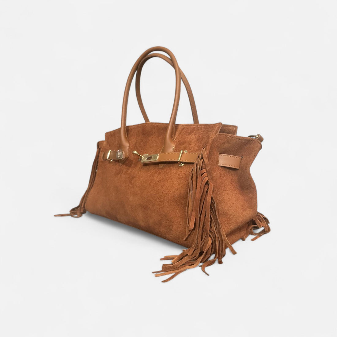 Handbag retro ante camel