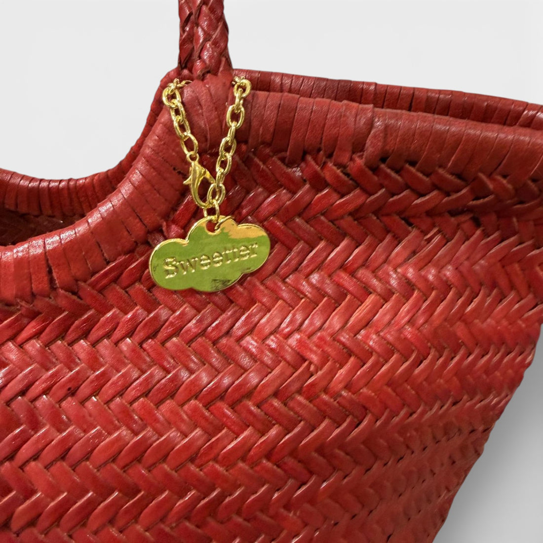 Trenzado  lux midi rojo