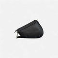 Bolso silla de montar negro de piel con doble correa y herrajes dorados