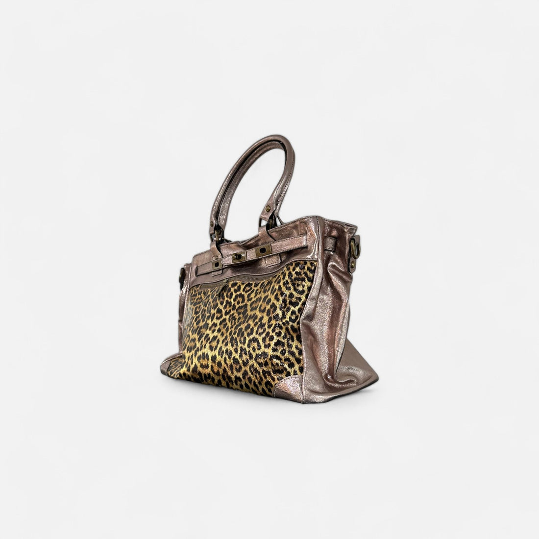 Handbag animal print bronce