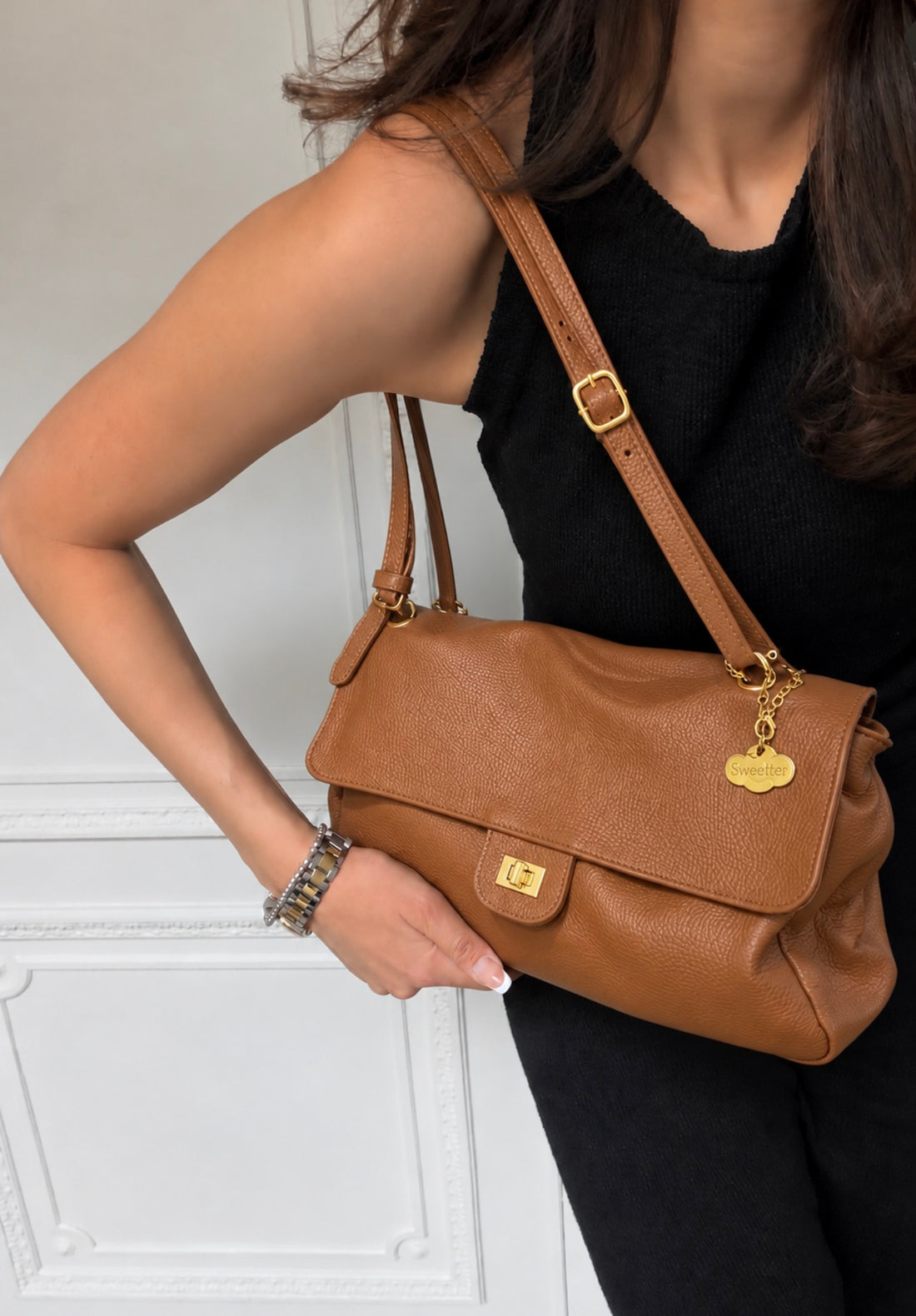 Flat Bag MIDI piel grano