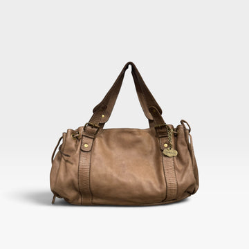Bolso mano rock piel lavada topo