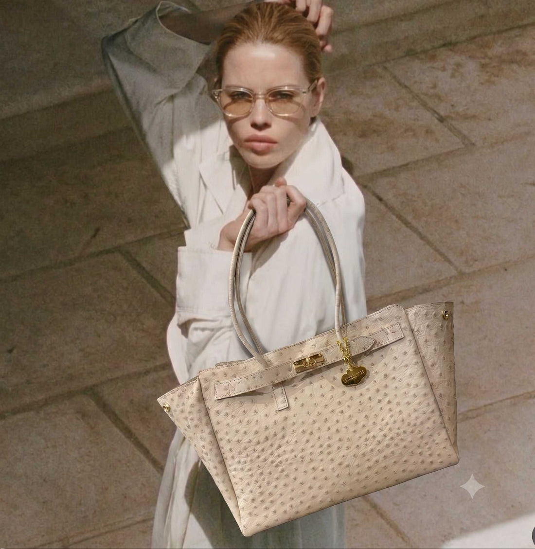 Tote Avestruz beige